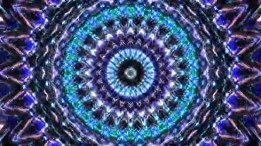 Parlayan güzel soyut bir kaleydoskop, ince hareketleri düzenleyen parlak bir ışık.