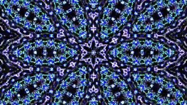 Parlayan güzel soyut bir kaleydoskop, ince hareketleri düzenleyen parlak bir ışık.