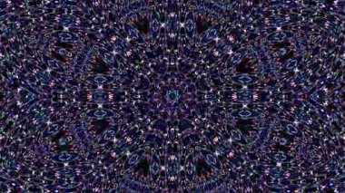 Parlayan güzel soyut bir kaleydoskop, ince hareketleri düzenleyen parlak bir ışık.