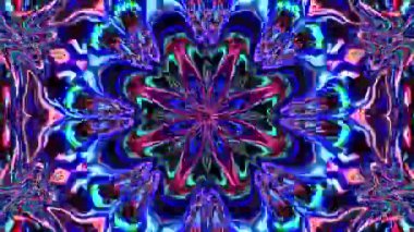 Parlayan güzel soyut bir kaleydoskop, ince hareketleri düzenleyen parlak bir ışık.