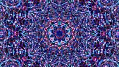 Çember şekilli noktalar dalga hareketi, renkli, siyah arkaplan üzerinde