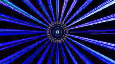 Hareket eden siyah arkaplanı değiştiren titreşimli, parlak ışığın güzel videoları