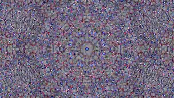 Circle Shape Set Dots Wave Motion Colorful Black Background — Stock Video