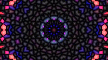 Çember şekilli noktalar dalga hareketi, renkli, siyah arkaplan üzerinde