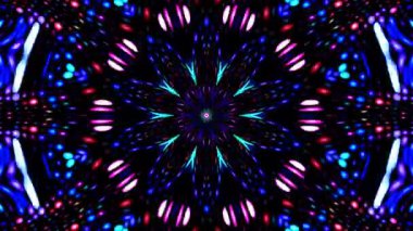 Parlayan güzel soyut bir kaleydoskop, ince hareketleri düzenleyen parlak bir ışık.