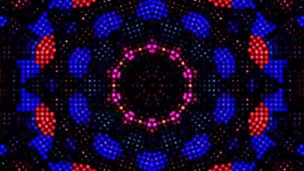 Κύκλο Σχήμα Σύνολο Κουκκίδες Κύμα Κίνησης Πολύχρωμο Μαύρο Φόντο — Αρχείο Βίντεο
