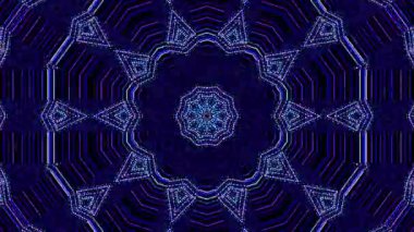 Parlayan güzel soyut bir kaleydoskop, ince hareketleri düzenleyen parlak bir ışık.