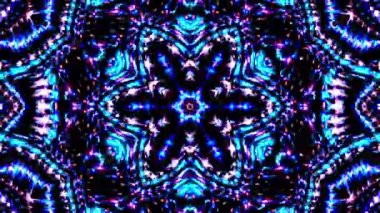 Parlayan güzel soyut bir kaleydoskop, ince hareketleri düzenleyen parlak bir ışık.