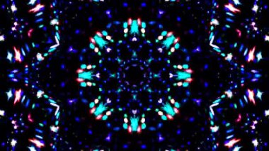 Parlayan güzel soyut bir kaleydoskop, ince hareketleri düzenleyen parlak bir ışık.