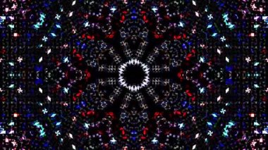 Parlayan güzel soyut bir kaleydoskop, ince hareketleri düzenleyen parlak bir ışık.