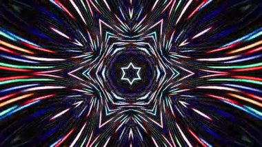 Çember şekilli noktalar dalga hareketi, renkli, siyah arkaplan üzerinde