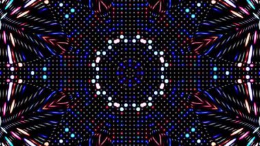 Parlayan güzel soyut bir kaleydoskop, ince hareketleri düzenleyen parlak bir ışık.