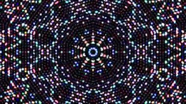 Parlayan güzel soyut bir kaleydoskop, ince hareketleri düzenleyen parlak bir ışık.