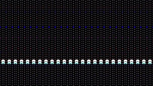 Linienwellenbewegung Bunt Auf Schwarzem Hintergrund — Stockvideo