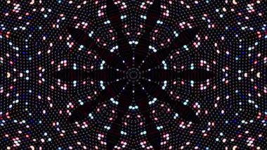 Parlayan güzel soyut bir kaleydoskop, ince hareketleri düzenleyen parlak bir ışık.