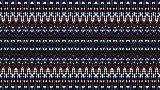 彩色线形波浪运动 在黑色背景上 — 图库视频影像