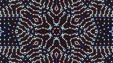 Parlayan güzel soyut bir kaleydoskop, ince hareketleri düzenleyen parlak bir ışık.