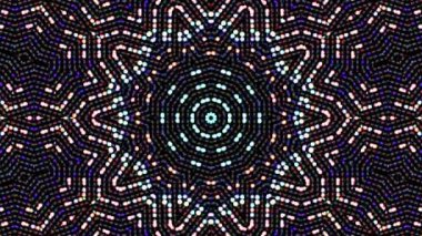 Parlayan güzel soyut bir kaleydoskop, ince hareketleri düzenleyen parlak bir ışık.