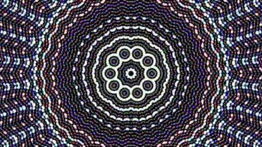 Siyah arkaplanda parlayan ışık noktalarının renkli nokta dalgası