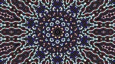 Parlayan güzel soyut bir kaleydoskop, ince hareketleri düzenleyen parlak bir ışık.