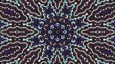 Parlayan güzel soyut bir kaleydoskop, ince hareketleri düzenleyen parlak bir ışık.