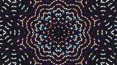 Parlayan güzel soyut bir kaleydoskop, ince hareketleri düzenleyen parlak bir ışık.