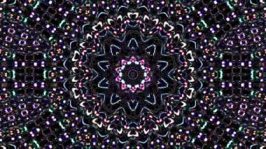 Parlayan güzel soyut bir kaleydoskop, ince hareketleri düzenleyen parlak bir ışık.