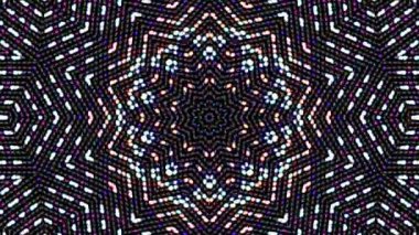 Parlayan güzel soyut bir kaleydoskop, ince hareketleri düzenleyen parlak bir ışık.