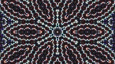 Parlayan güzel soyut bir kaleydoskop, ince hareketleri düzenleyen parlak bir ışık.