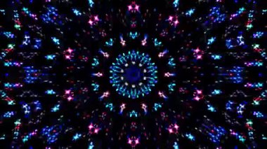 Parlayan güzel soyut bir kaleydoskop, ince hareketleri düzenleyen parlak bir ışık.