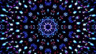 Parlayan güzel soyut bir kaleydoskop, ince hareketleri düzenleyen parlak bir ışık.