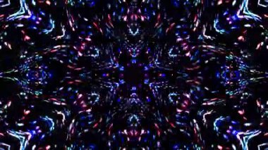 Parlayan güzel soyut bir kaleydoskop, ince hareketleri düzenleyen parlak bir ışık.