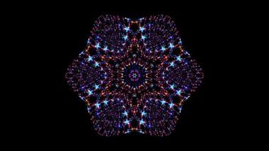 Siyah arkaplanda parlayan ışık noktalarının renkli nokta dalgası