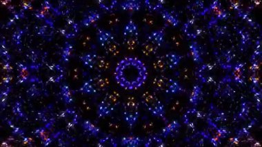 Parlayan güzel soyut bir kaleydoskop, ince hareketleri düzenleyen parlak bir ışık.