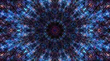 Parlayan güzel soyut bir kaleydoskop, ince hareketleri düzenleyen parlak bir ışık.