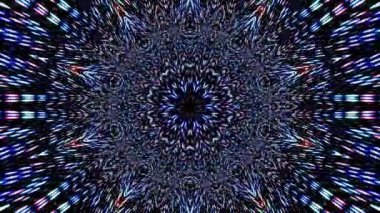 Parlayan güzel soyut bir kaleydoskop, ince hareketleri düzenleyen parlak bir ışık.