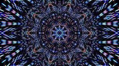 Parlayan güzel soyut bir kaleydoskop, ince hareketleri düzenleyen parlak bir ışık.