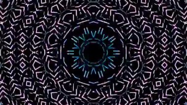 Parlayan güzel soyut bir kaleydoskop, ince hareketleri düzenleyen parlak bir ışık.