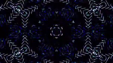 Parlayan güzel soyut bir kaleydoskop, ince hareketleri düzenleyen parlak bir ışık.