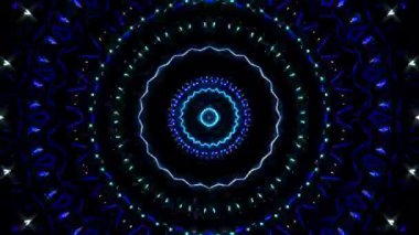 Parlayan güzel soyut bir kaleydoskop, ince hareketleri düzenleyen parlak bir ışık.