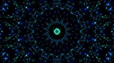 Parlayan güzel soyut bir kaleydoskop, ince hareketleri düzenleyen parlak bir ışık.