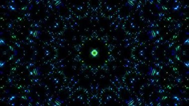Parlayan güzel soyut bir kaleydoskop, ince hareketleri düzenleyen parlak bir ışık.