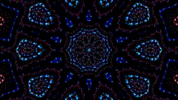 Vackert Abstrakt Kalejdoskop Som Lyser Ett Strålande Ljus Som Reglerar — Stockvideo