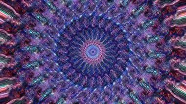 Parlayan güzel soyut bir kaleydoskop, ince hareketleri düzenleyen parlak bir ışık.