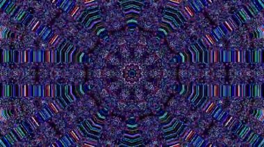 Parlayan güzel soyut bir kaleydoskop, ince hareketleri düzenleyen parlak bir ışık.