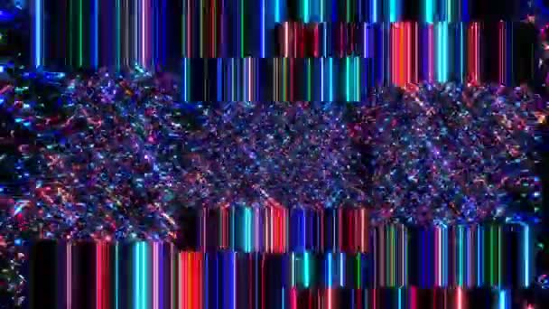 Golven Met Strepen Kleurrijke Stippen Van Licht Schijnt Voor Achtergrond — Stockvideo