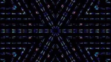 Çizgili dalgalar. Arkaplanda parlayan renkli noktalar.