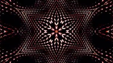 Çizgili dalgalar, arka planda parlayan renkli noktalar.