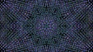 Çizgili dalgalar, arka planda parlayan renkli noktalar.