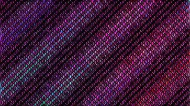 Çizgili dalgalar, arka planda parlayan renkli noktalar.